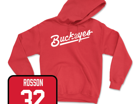 Red Baseball Script Hoodie  - Hunter Rosson Cheap