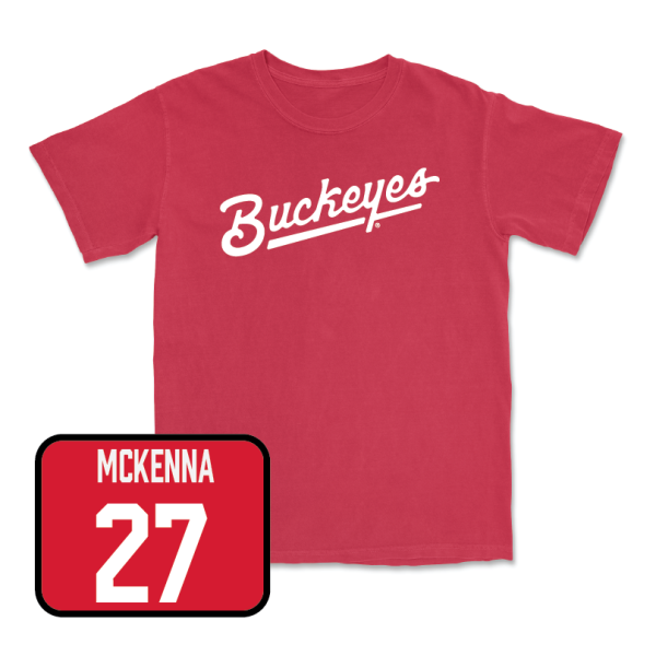 Red Men s Lacrosse Script Tee  - Jack McKenna Online