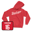 Red Baseball Script Hoodie  - mason eckelman Supply